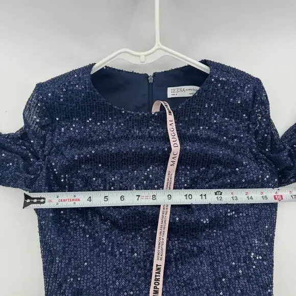 Mac Duggal 42018 Slit Skirt Sequin Dress Womens Sz 8 NWT Glitter Cocktail MOB - Picture 9 of 9